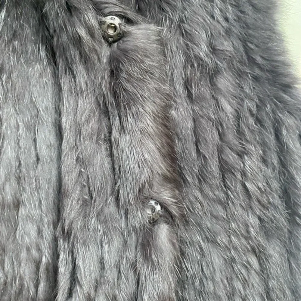 Love Token Genuine Dyed Rabbit Fur Vest In Black - Size S NWOT